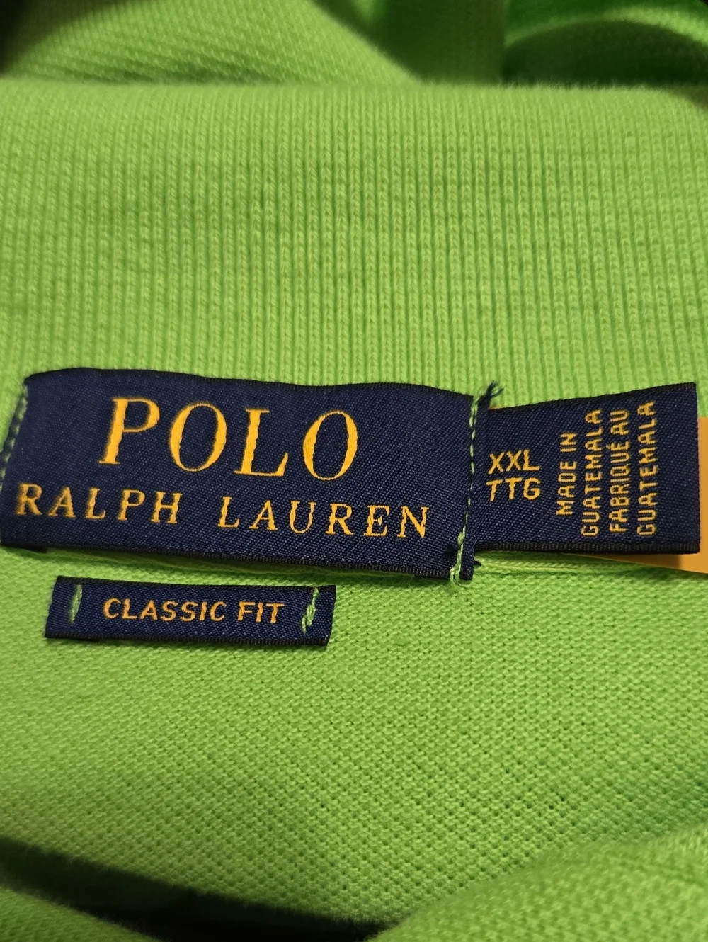 Polo by Ralph Lauren Neon Lime Green Short-Sleeve Cotton Polo Shirt Size XXL